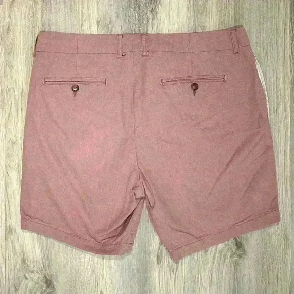 Frank & Oak Travis Red Cotton Slim Fit Men’s 7 Inch Luxury Chino Shorts Size 36” - Picture 8 of 8